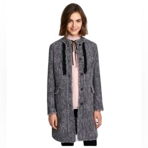 Karl Lagerfeld EUC Woven Tweed Coat Black/White Size 8